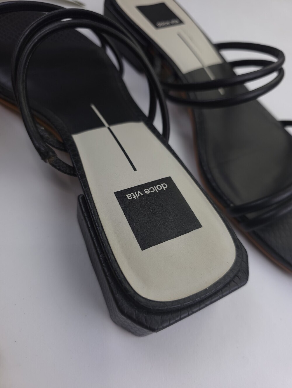 Dolce Vita Black Multi-Strap Block Heel Sandal Sz 9m - Picture 5 of 9